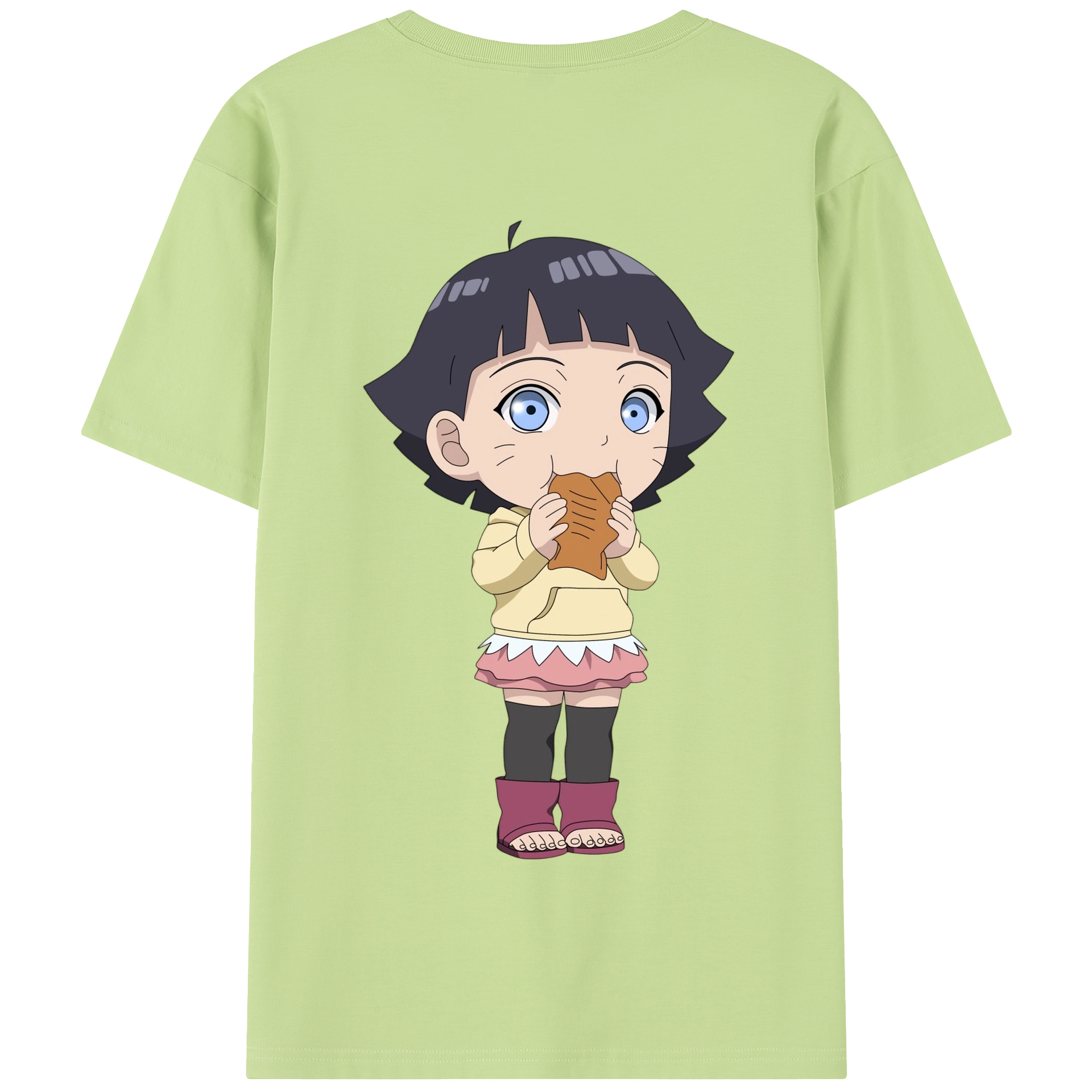 （画像用） NARUTO -ナルト- うずまき ヒマワリ Uzumaki Himawari 綿100％半袖Tシャツ（背面プリント）
